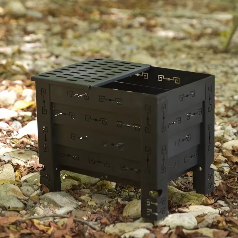 Outdoor Camping Stove - 다기능 캠핑 장작 난로, 접이식 휴대용,