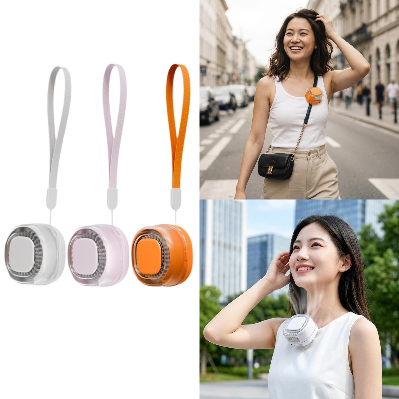 Outdoor Camping Fan - 휴대용 핸즈프리 허리 팬, 충전식 미니