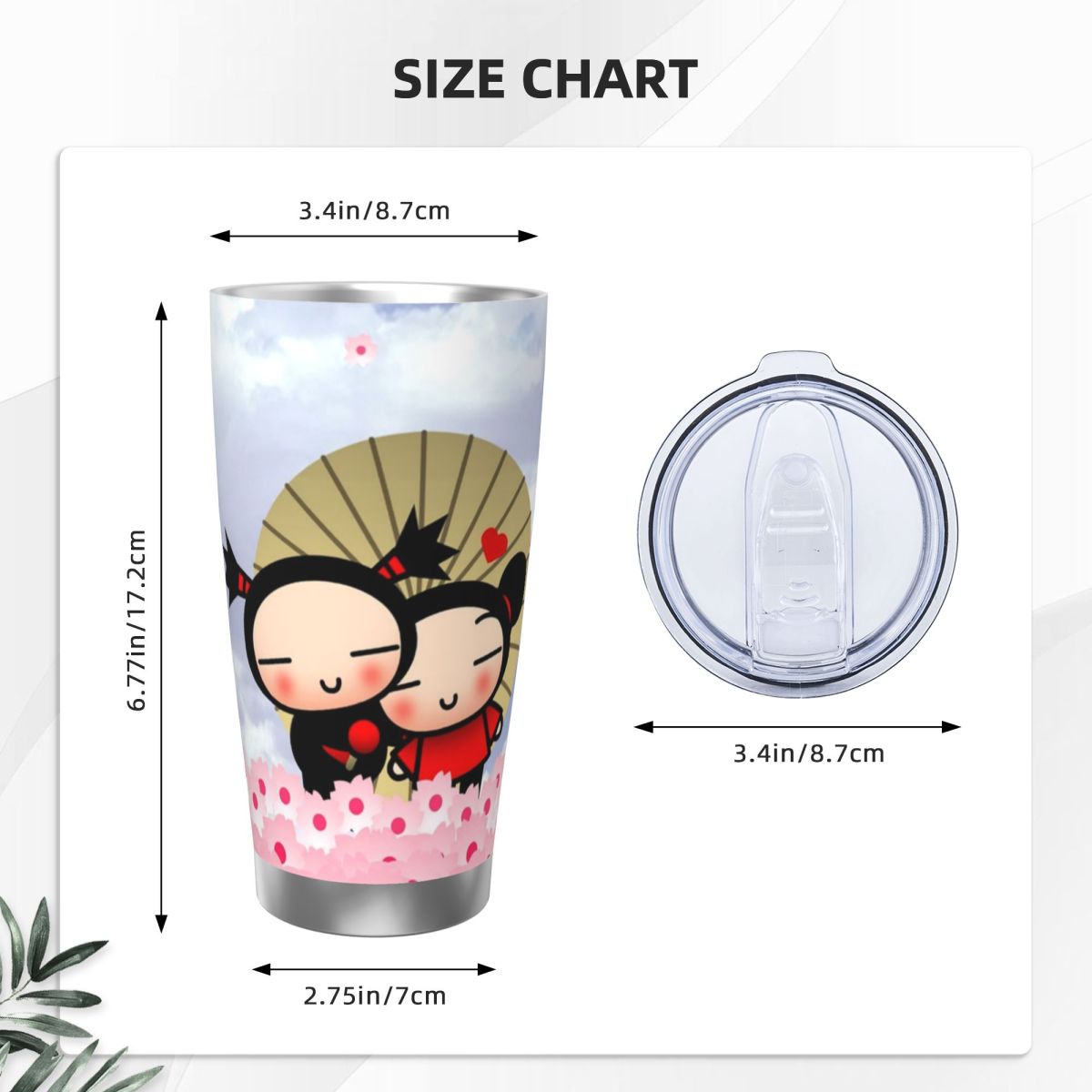귀여운 만화 푸카 20온스 스테인리스 보온 보냉 커피  - Vacuum Insulated Flask 리뷰 및 가격