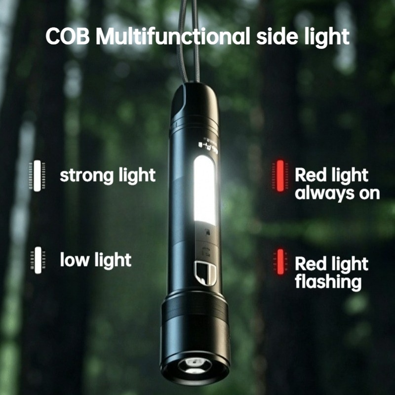 다기능 LED 손전등 줌 가능 COB 사이드 라이트 충 - Outdoor Camping Lights 리뷰 및 가격