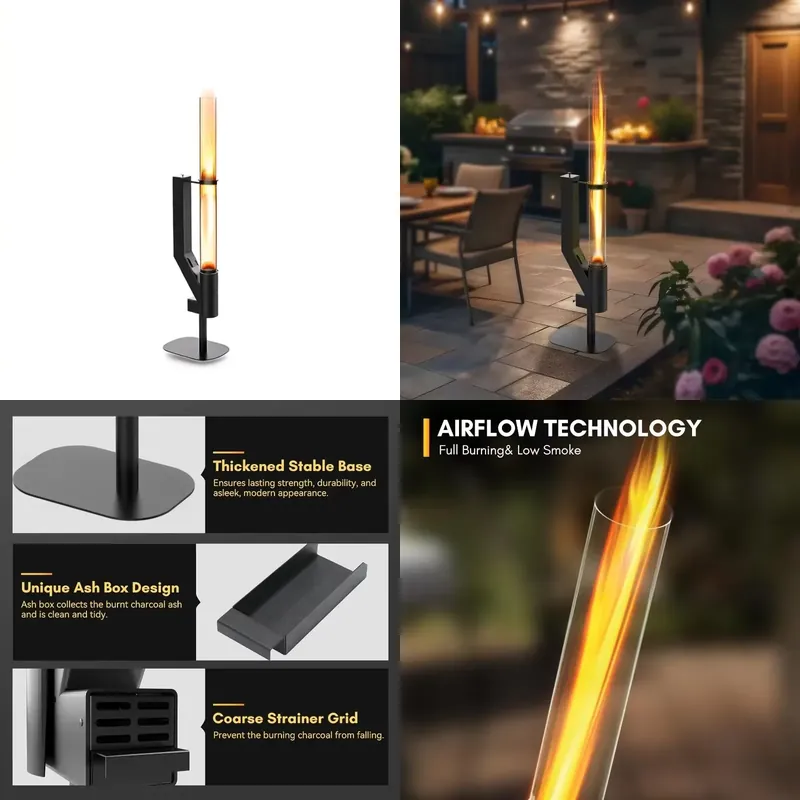 유리 연통이 있는 펠릿 난로, 캠핑 정원 야외 난방용  - Outdoor Camping Heater 리뷰 및 가격