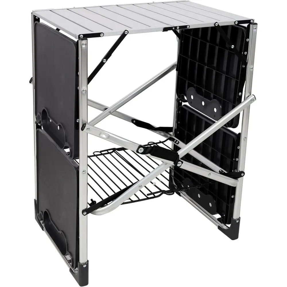 내열성 상판, 4개의 사이드 테이블, 수납공간, 램프  - Outdoor Camping Table With Storage 리뷰 및 가격