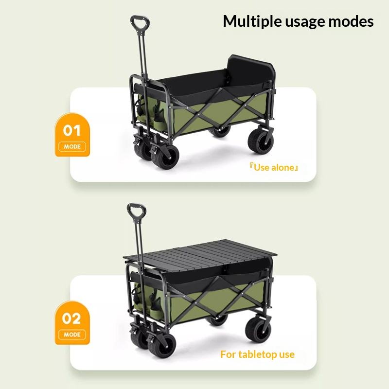 공장 직판 4륜 플랫폼 캠핑 유틸리티 웨건 175kg  - Outdoor Camping Table With Storage 리뷰 및 가격