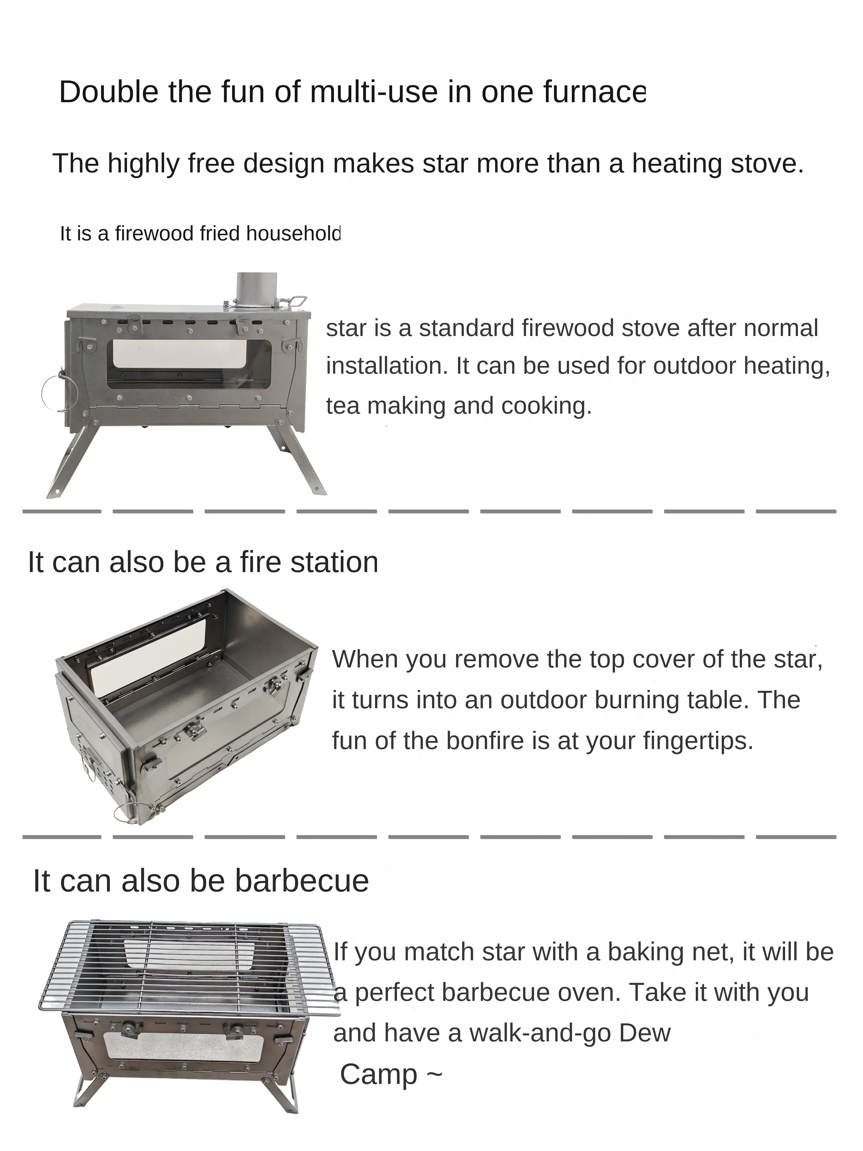 WT 스타 티타늄 합금 접이식 장작 난로, 하이킹 캠핑 - Outdoor Camping Heater For Tent 리뷰 및 가격