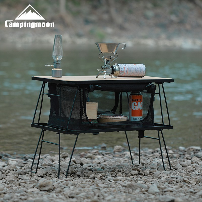 캠핑문 T-230 휴대용 다기능 철제 수납랙 캠핑 테이 - Outdoor Camping Table With Storage 리뷰 및 가격