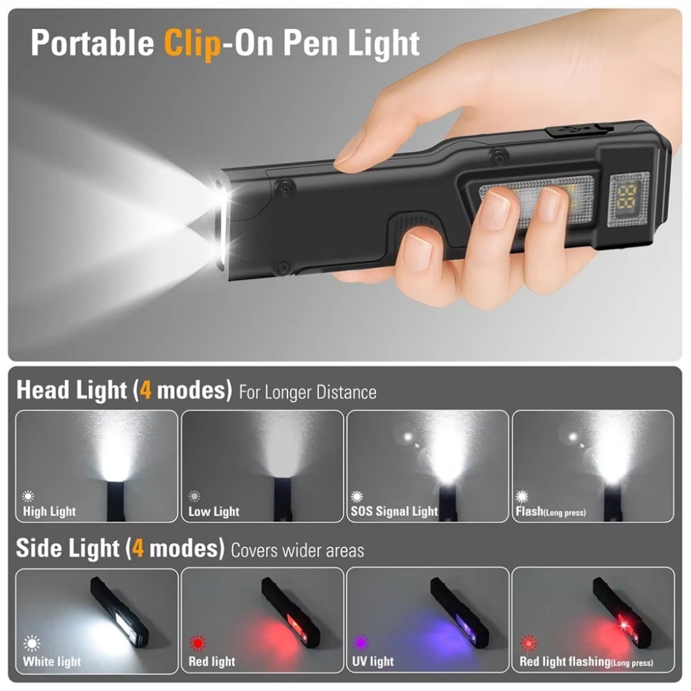 초박형 EDC 충전식 LED 손전등 배터리 디스플레이  - Outdoor Camping Lights 리뷰 및 가격