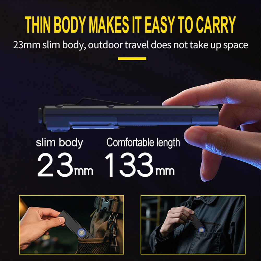 초박형 EDC 충전식 LED 손전등 배터리 디스플레이  - Outdoor Camping Lights 리뷰 및 가격