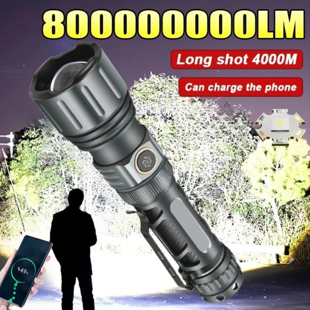 슈퍼 밝은 손전등 휴대용 충전식 LED 램프 전술 캠핑 - Outdoor Camping Lights 리뷰 및 가격