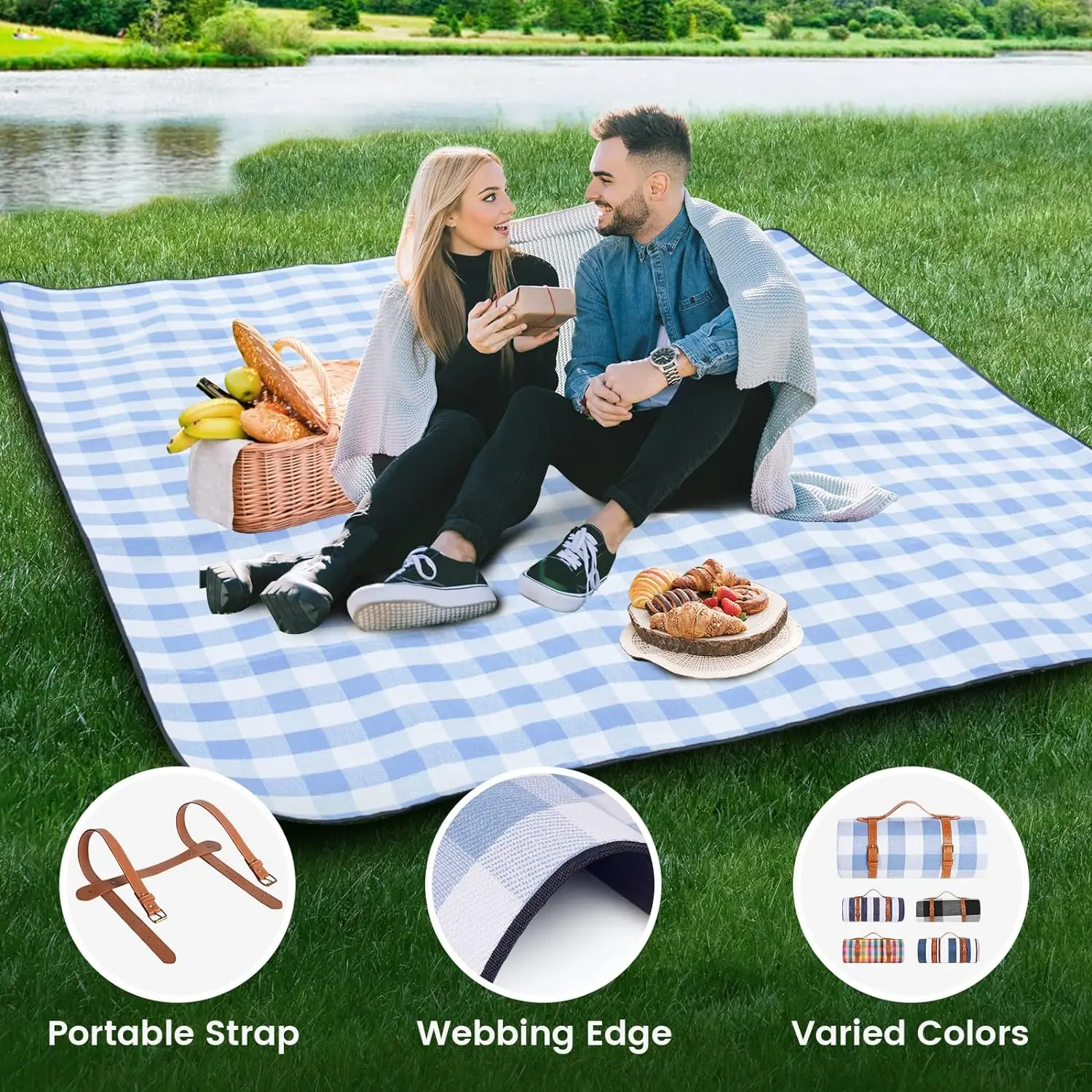 주오후아 피크닉 블랭킷 특대형, 방수 및 접이식 비치  - Outdoor Camping Rug Waterproof 리뷰 및 가격