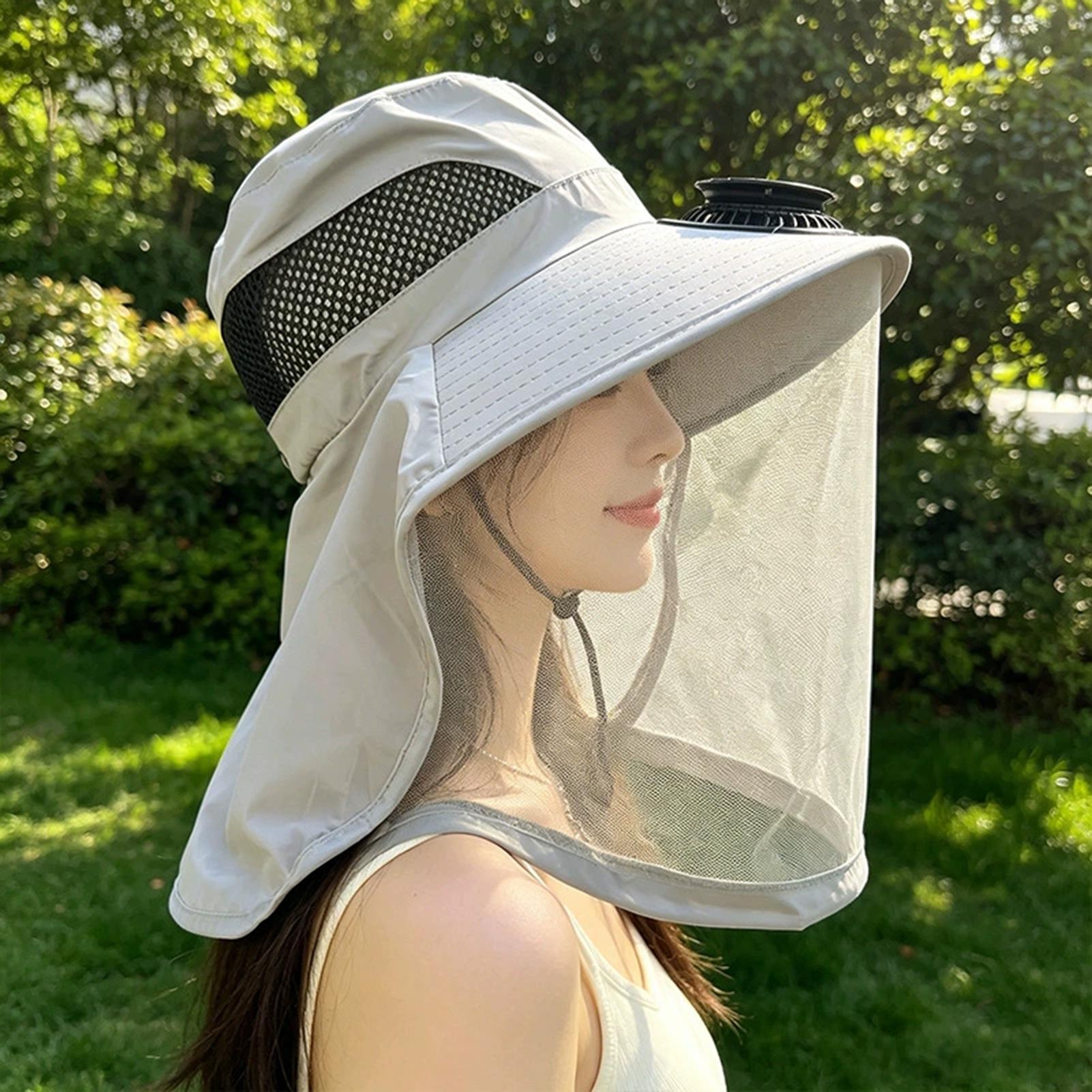 낚시용 팬햇, 태양광 팬이 있는 넓은 챙 모자, 모기망 - Outdoor Camping Fan 리뷰 및 가격